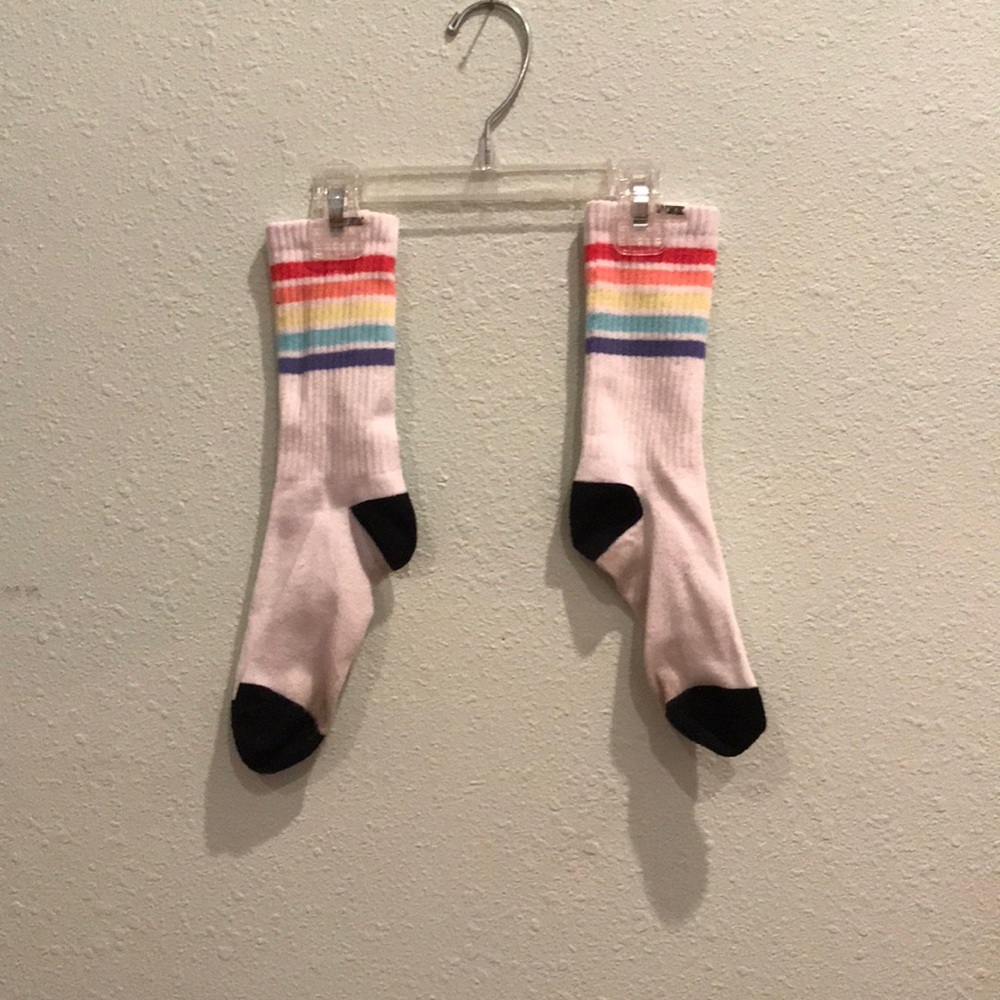 Rainbow PINK crew socks